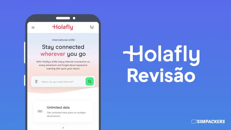 Revisão do eSIM Holafly - Interface do site e planos