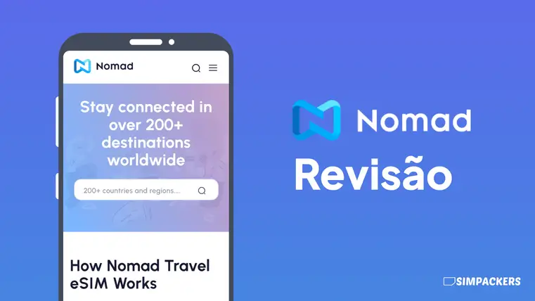 Revisão do eSIM Nomad - Interface do site e planos