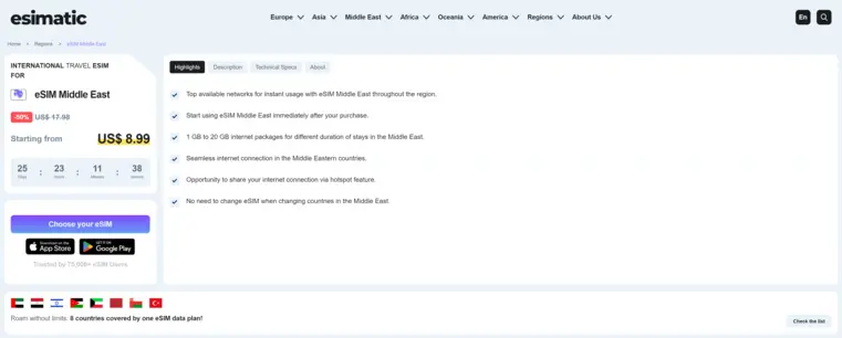 esimatic middle east esim review
