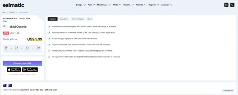 esimatic oceania-esim-review