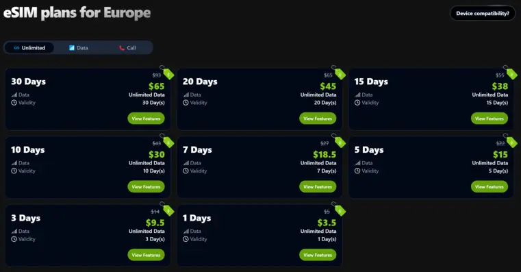 roamify europe esim-review