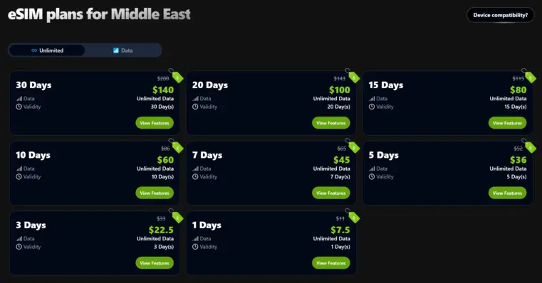 roamify middle east esim