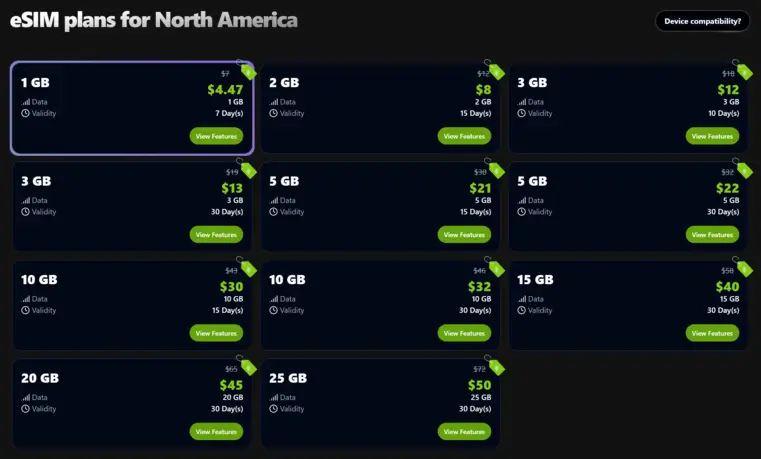 roamify north america-esim