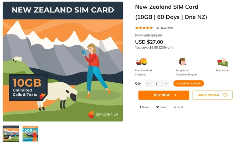 simcorner novy zeland sim karta