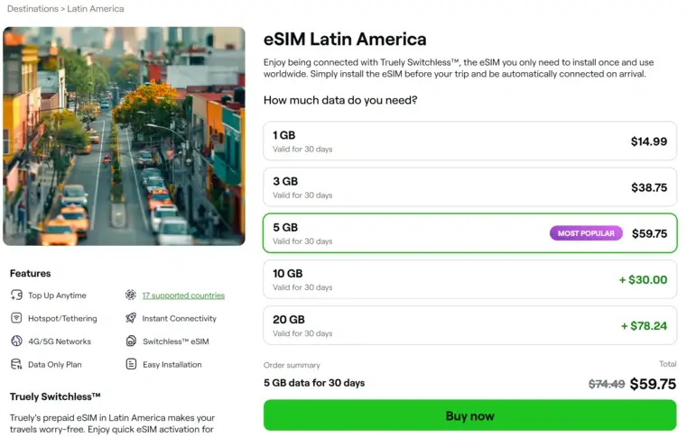 truely latin america-esim