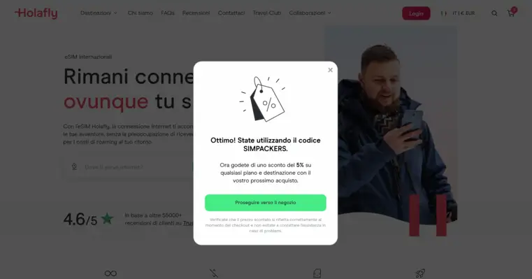 codice sconto holafly